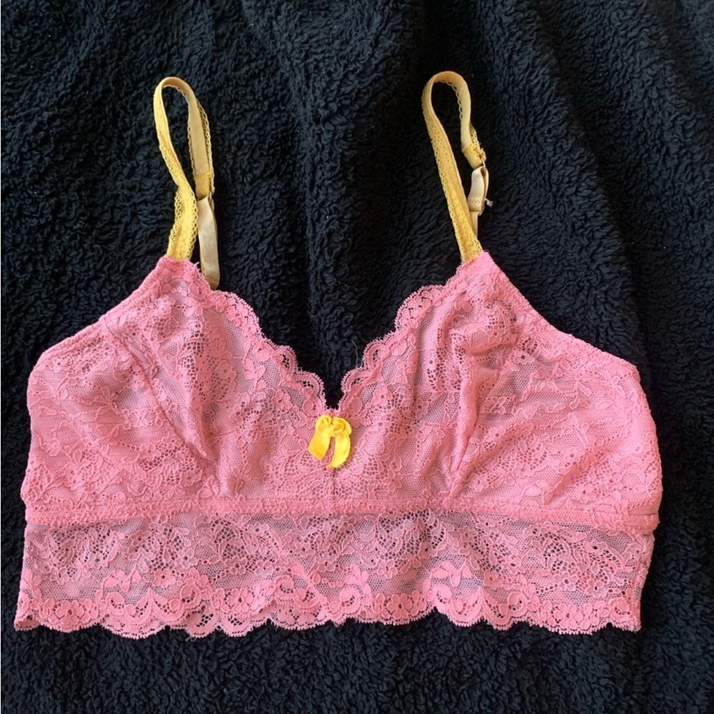 Honeydew hot pink and yellow Bralette